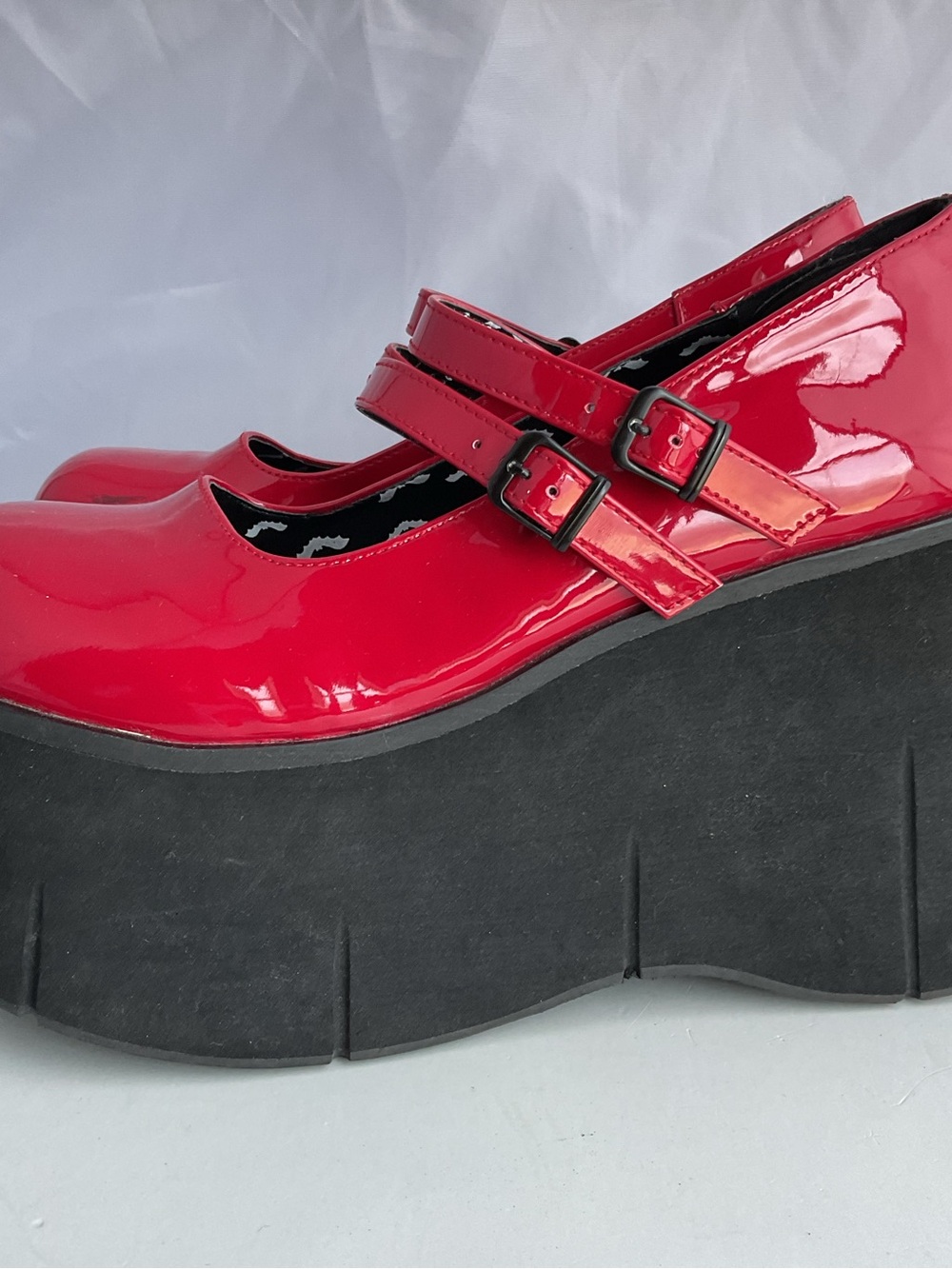 Demonia Kera-08 5" Platform Gothic Punk Red Mary Janes Shoe Women's Size 11 - Picture 5 of 16